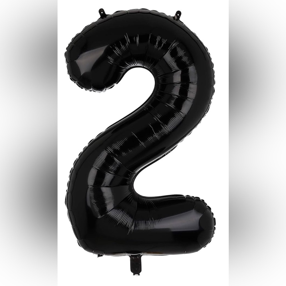 (💙8/$25) #2 Black 40” foil balloon for helium